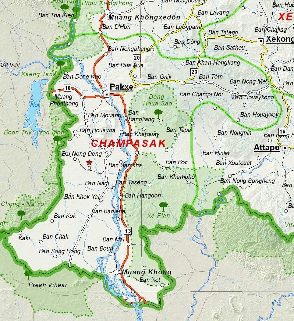 Peta dari laos champasak