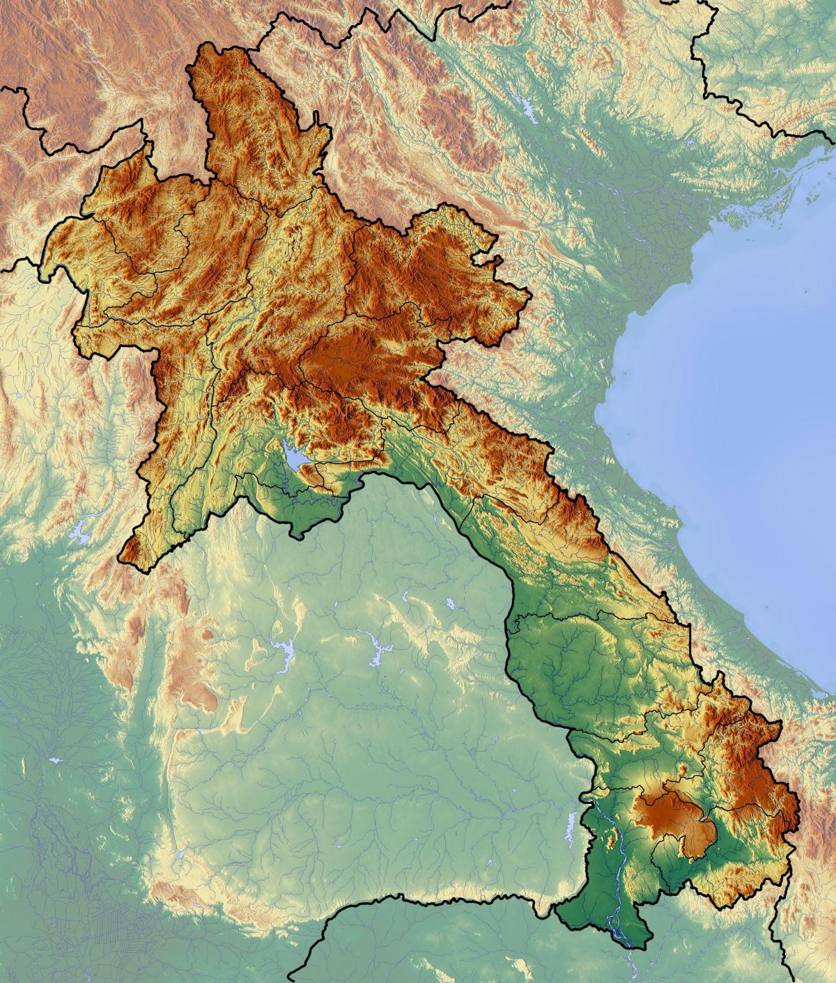 Peta topografi laos