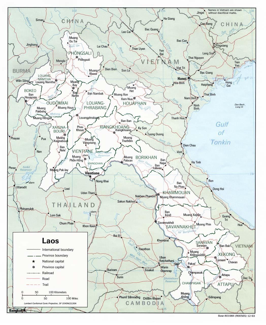 Peta dari laos perjalanan