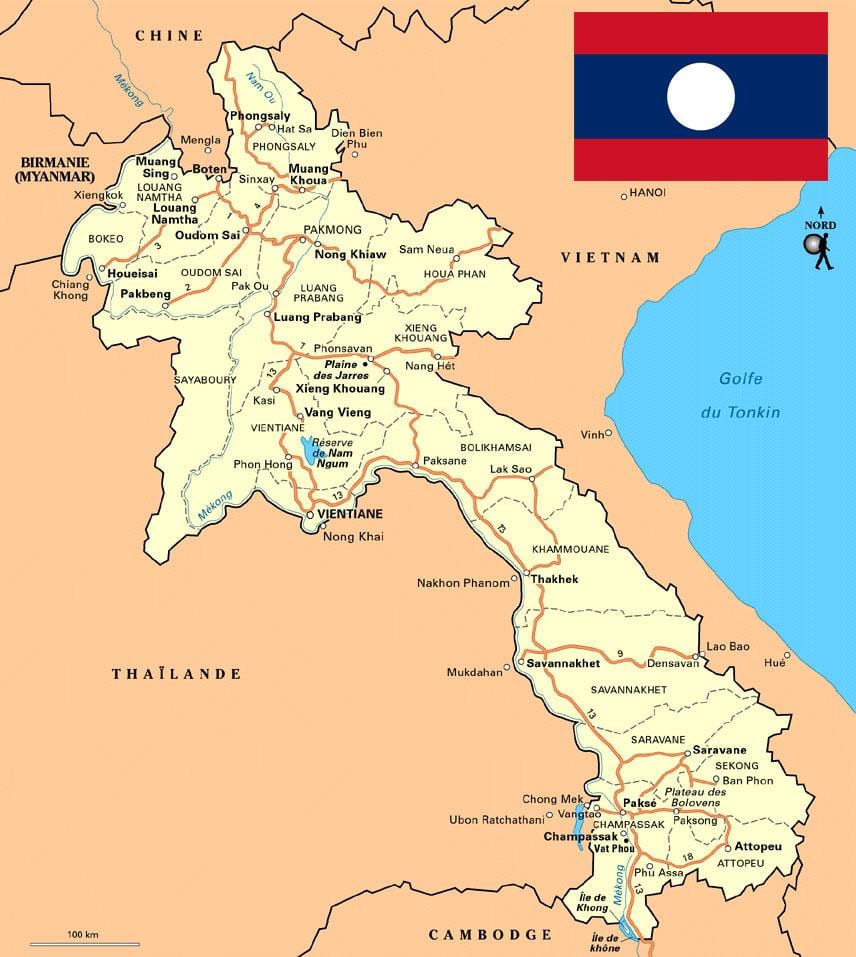 Peta selatan, laos
