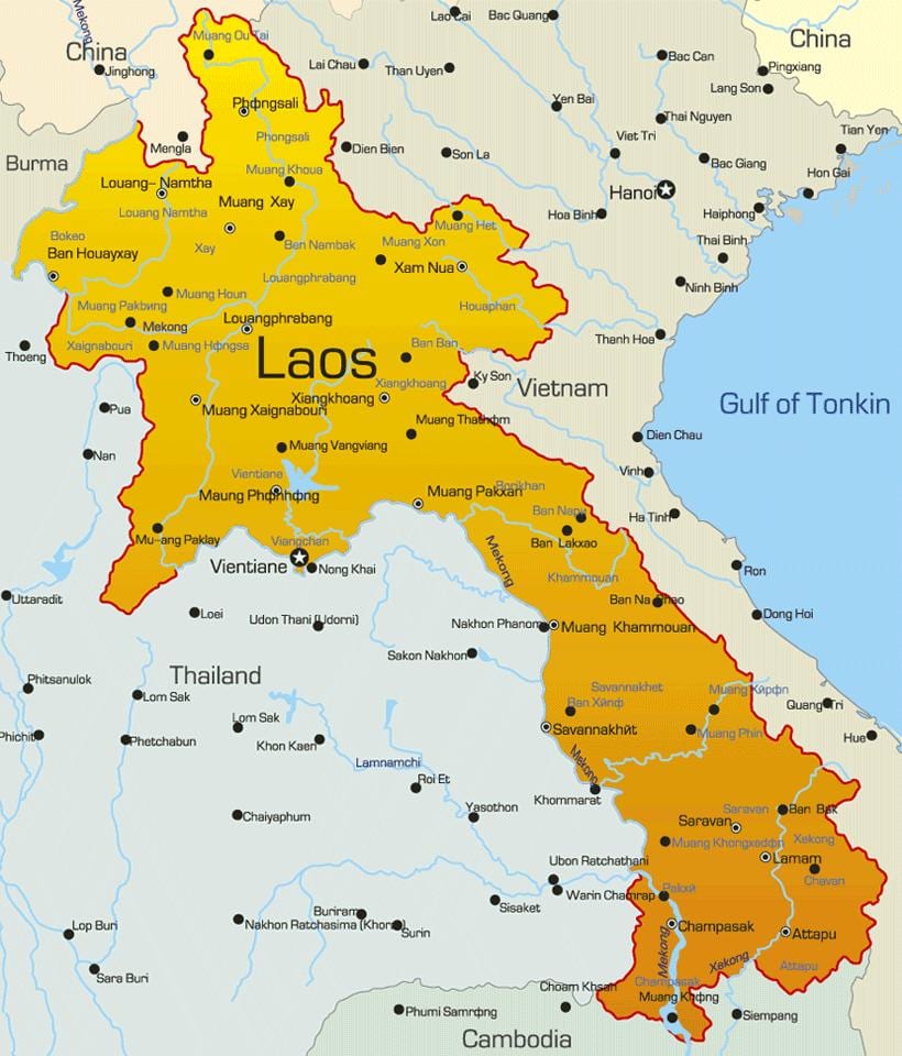 Peta dari sepon laos