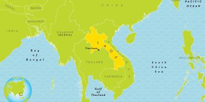 Laos lokasi pada peta dunia