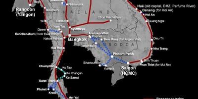 Laos peta kereta api